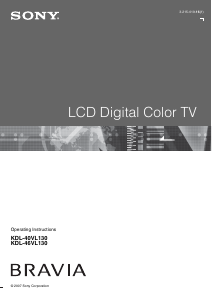 Manual Sony Bravia KDL-40VL130 LCD Television