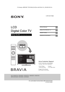 Manual Sony Bravia XBR-55HX929 LCD Television