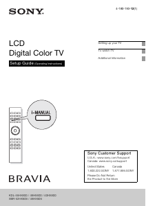 Manual Sony Bravia XBR-52HX909 LCD Television