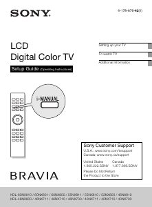 Manual Sony Bravia KDL-46NX800 LCD Television