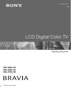 Manual Sony Bravia KDL-32NL140 LCD Television