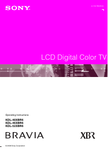 Manual Sony Bravia KDL-52XBR6 LCD Television