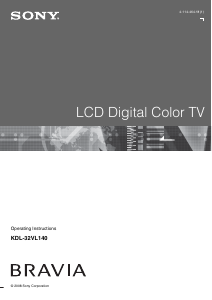 Manual Sony Bravia KDL-32VL140 LCD Television