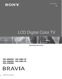 Handleiding Sony Bravia KDL-37M3000 LCD televisie