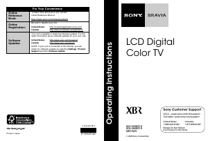 Manual Sony Bravia KDL-46XBR10 LCD Television