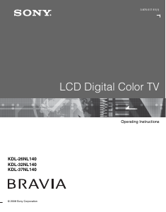 Handleiding Sony Bravia KDL-26NL140 LCD televisie