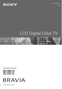 Manual Sony Bravia KDL-40WL135 LCD Television