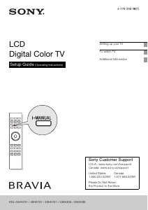 Manual Sony Bravia KDL-55HX701 LCD Television