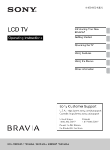 Manual Sony Bravia KDL-70R520A LCD Television