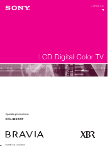 Manual Sony Bravia KDL-52XBR7 LCD Television