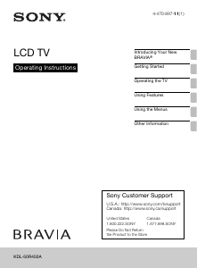 Manual Sony Bravia KDL-50R450A LCD Television