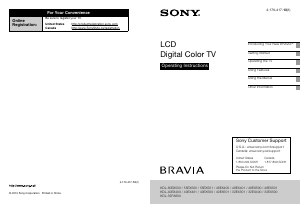 Manual Sony Bravia KDL-60EX500 LCD Television