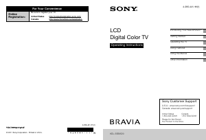 Manual Sony Bravia KDL-55BX520 LCD Television