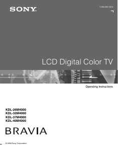 Manual Sony Bravia KDL-32M4000 LCD Television