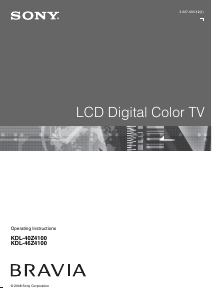 Manual Sony Bravia KDL-46Z4100 LCD Television