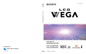 Manual Sony Wega KDL42XBR950 LCD Television