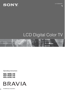 Handleiding Sony Bravia KDL-52WL140 LCD televisie