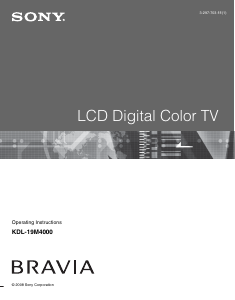 Manual Sony Bravia KDL-19M4000 LCD Television