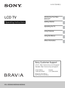 Manual Sony Bravia KDL-46EX640 LCD Television