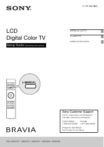 Manual Sony Bravia KDL-46HX701 LCD Television