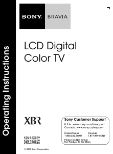Handleiding Sony Bravia KDL-40XBR9 LCD televisie