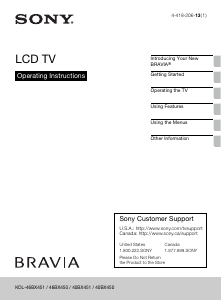 Handleiding Sony Bravia KDL-40BX451 LCD televisie