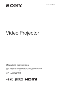 Manual Sony VPL-VW385ES Projector