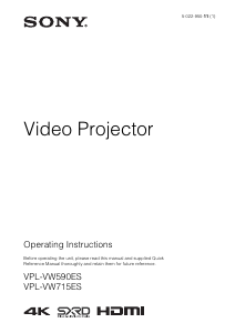 Manual Sony VPL-VW715ES Projector