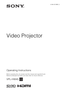 Manual Sony VPL-HW45ES Projector