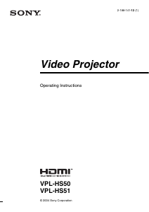 Manual Sony VPL-HS51 Projector