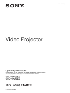 Manual Sony VPL-VW790ES Projector