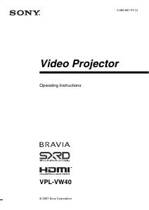 Manual Sony VPL-VW40 Projector