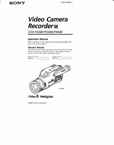 Handleiding Sony CCD-FX640 Camcorder