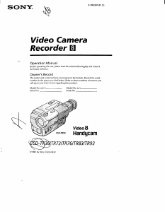 Manual Sony CCD-TR36 Camcorder