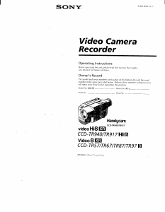 Manual Sony CCD-TR57 Camcorder
