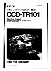 Manual Sony CCD-TR101 Camcorder