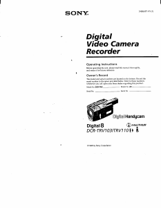 Manual Sony DCR-TRV103 Camcorder