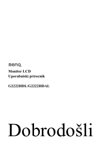 Priročnik BenQ G2222HDAL LCD-zaslon