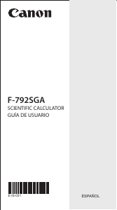 Manual de uso Canon F-792SGA Calculadora