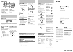 Manual Sony CDX-1000RF Car Radio