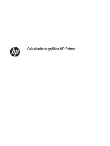 Manual de uso HP Prime Calculadora gráfica
