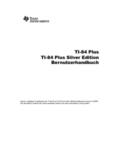 Bedienungsanleitung Texas Instruments TI-84 Plus Silver Edition Grafikrechner