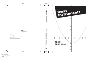 Brugsanvisning Texas Instruments TI-89 Grafisk regnemaskine