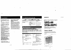 Manual Sony SRS-88 Speaker