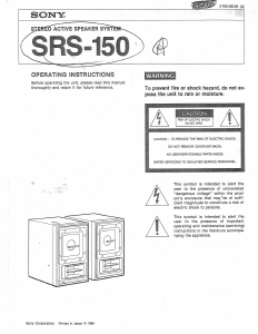 Handleiding Sony SRS-150 Luidspreker