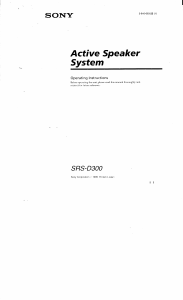 Manual Sony SRS-D300 Speaker