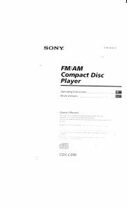 Manual Sony CDX-C490FP Car Radio