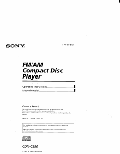 Handleiding Sony CDX-C590FP Autoradio
