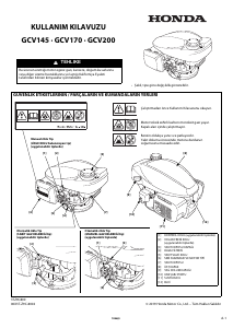 Kullanım kılavuzu Honda GCV200 Motor