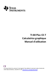 Mode d’emploi Texas Instruments TI-84 Plus CE-T Calculatrice graphique